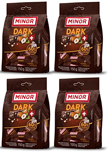 Minor Dark Minis 60 % Cocoa Stängel | Veganer Schokoriegel aus der Schweiz | dunkler Schokoladen Riegel mit edel Kakao | 100 % natürliche Schokolade ohne Palmöl | zertifizierter Kakao von Minor