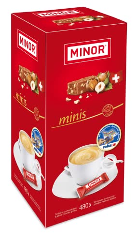 Minor Minis | 480 Stück | 2,5 kg Großpackung | Schweizer Schokolade | Feine Praliné | Haselnuss Confiserie von Minor