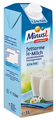 MinusL H-Milch 1.5% laktosefrei, 10er Pack (10 x 1 l) von MinusL