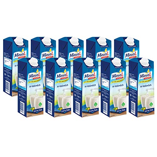 MinusL H-Milch 3.5 laktosefrei, 10er Pack (10 x 1 l) von MinusL