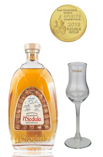 Original Aged Miodula Presidential Blend + Original Glas | Polnische regionale Wodkaspezialität | 0,5 Liter | 40% von LZBBD