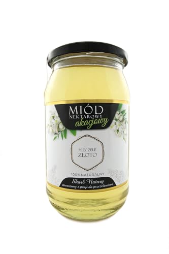 IMKERSHOP Akazienhonig 1050g - 1kg - Großes Glas - Honig Imkerei Bienenhaltung - Bienenhonig - Europäischer Naturhonig - In der EU hergestellt - Zum Süßen - Zuckerersatz - Für Backwaren von Miody Świata