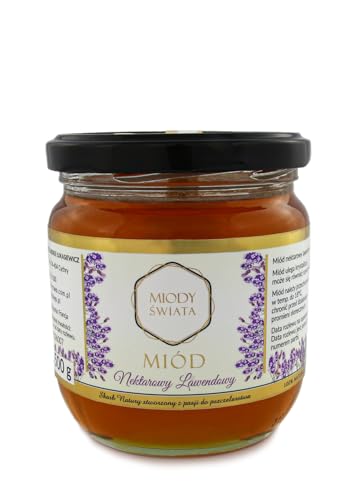 IMKERSHOP - Natürlicher Lavendelhonig aus der Provence 500 g - Honig Imkerei Bienenhaltung - Geschmack in einem Glas. Perfekt für Desserts, Getränke, die Haut und als Snack von Miody Świata