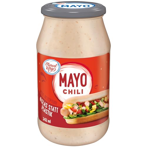 Miracel Whip Mayo Chili 1 x 242 ml I Scharfe Mayonnaise I Glutenfrei I Laktosefrei I mit Eiern aus Freilandhaltung I für Burger & Hot Dogs von Miracel Whip