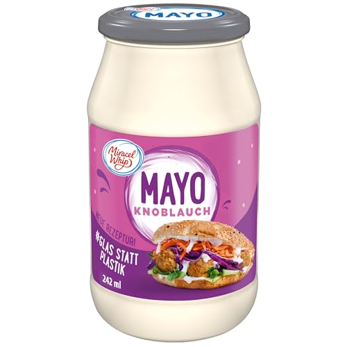 Miracel Whip Mayo Knoblauch 1 x 242 ml I Würzige Mayonnaise I Glutenfrei I Laktosefrei I mit Eiern aus Freilandhaltung I für Sandwiches, Fisch & Fleisch von Miracle Whip