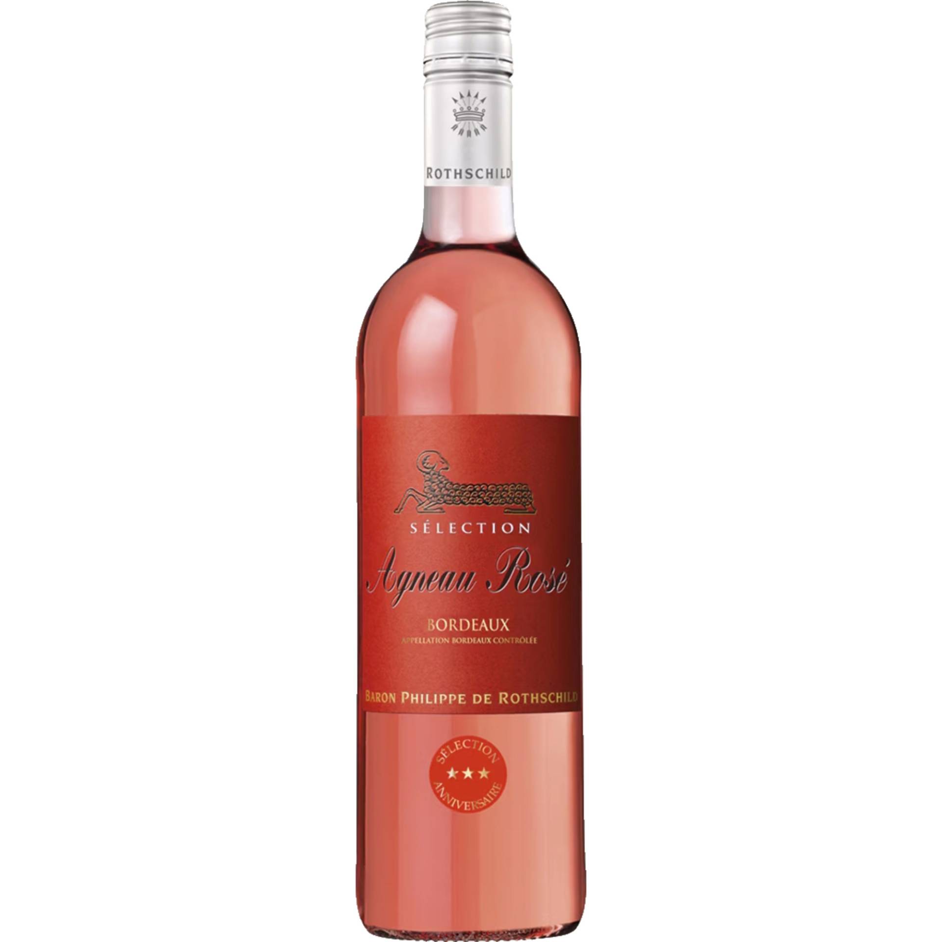 Agneau Rosé, Bordeaux AOP, Bordeaux, 2023, Roséwein von Mis en bouteille à 33112 par Baron Philippe de Rothschild, S.A., Négociants à Pauillac - Gironde - France