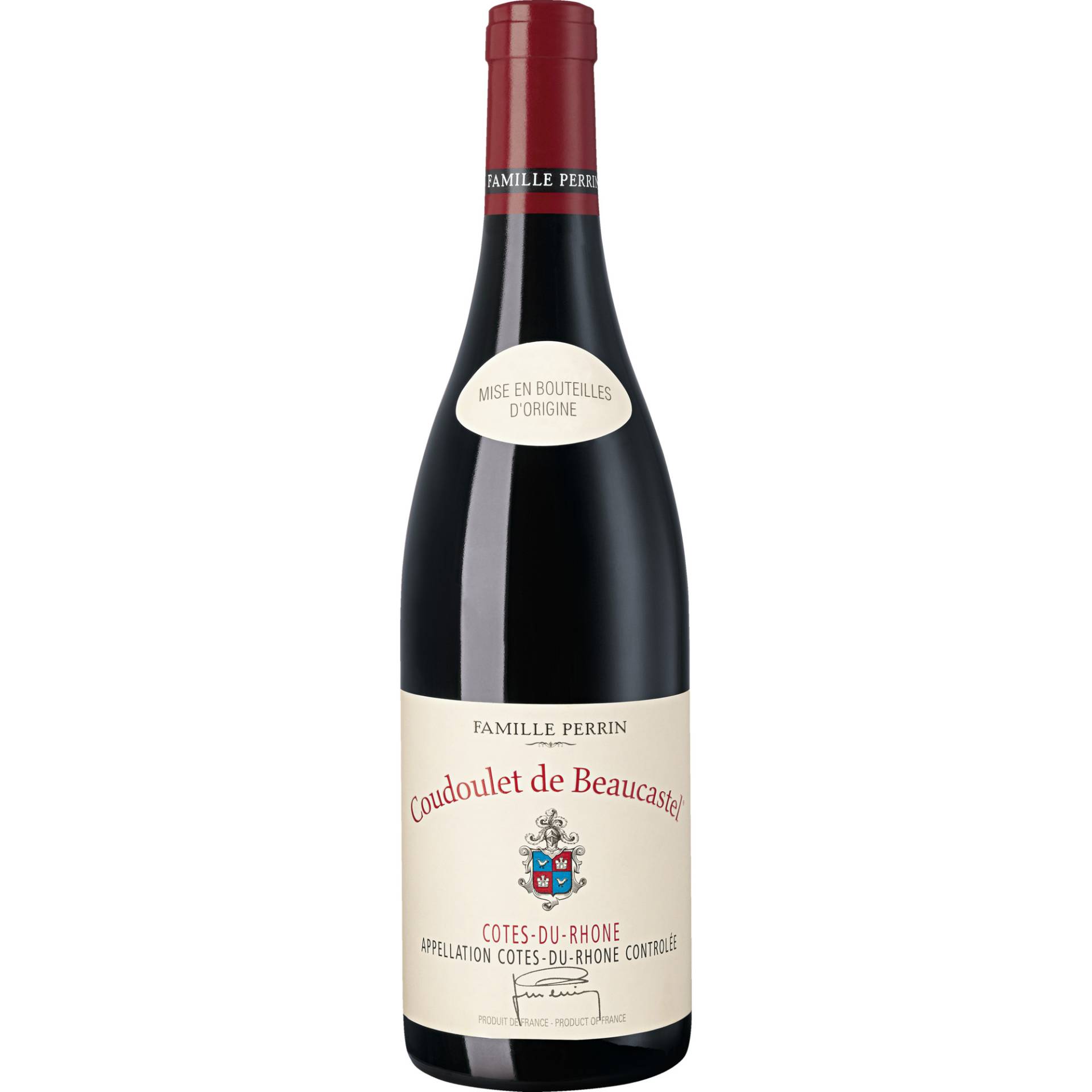 Coudoulet de Beaucastel rouge, Côtes du Rhône AOP, Rhône, 2020, Rotwein von Mis en bouteille par Sté Fermière des Vignobles Pierre Perrin - Château de Beaucastel - 84350 COURTHEZON