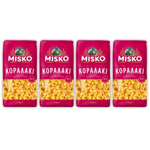 Misko Korallaki Nudeln (4x500g) aus Griechenland + GRATIS Araxxon Olivenöl aus Sparta (20ml) von Misko