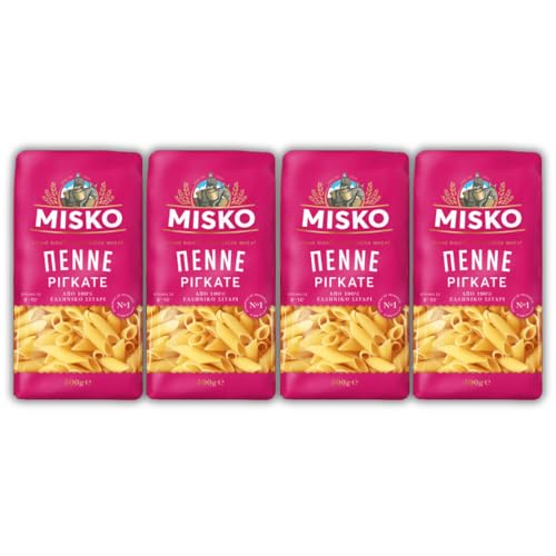 Misko Penne Rigate (4x500g) Nudeln aus Griechenland + GRATIS Araxxon Olivenöl aus Sparta (20ml) von Misko