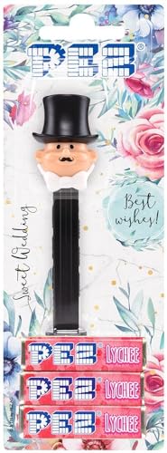 PEZ Spender Hochzeit Bräutigam inklusive 3 Pack Bonbons Gastgeschenke für Kinder & Hochzeitsdeko & Candy-Bar Bräutigam von Miss Lovely