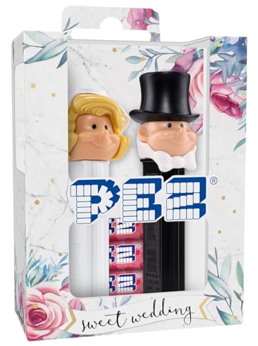 PEZ Spender Hochzeit Braut in blond & Bräutigam inklusive 4 Pack Bonbons Gastgeschenke für Kinder & Hochzeitsdeko & Candy-Bar von Miss Lovely