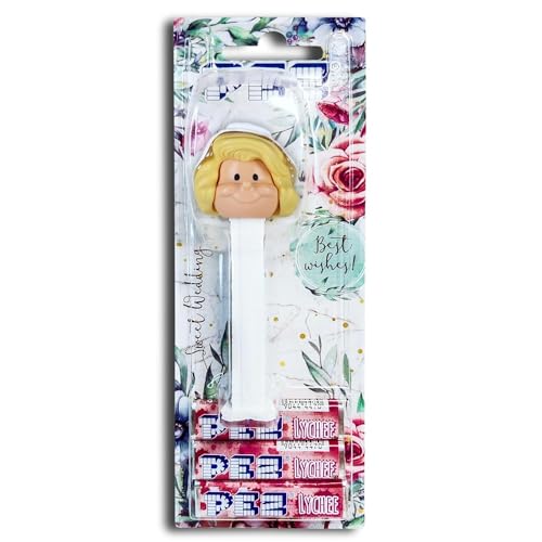 PEZ Spender Hochzeit Braut inklusive 3 Pack Bonbons Gastgeschenke für Kinder & Hochzeitsdeko & Candy-Bar Braut blond von Miss Lovely