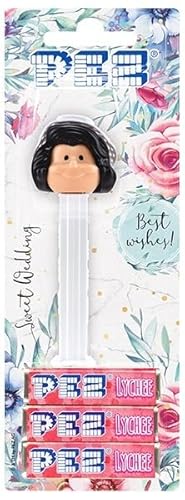 PEZ Spender Hochzeit Braut inklusive 3 Pack Bonbons Gastgeschenke für Kinder & Hochzeitsdeko & Candy-Bar Braut schwarzhaarig von Miss Lovely