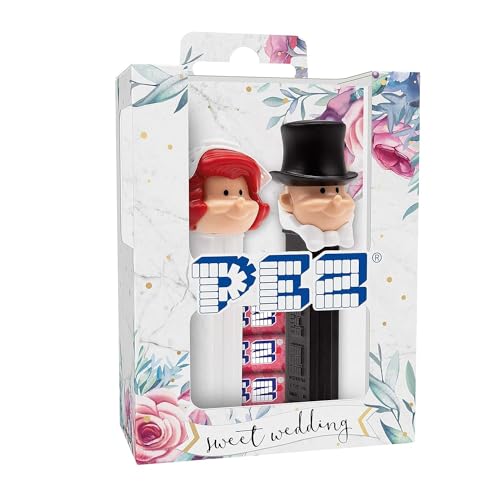 PEZ Spender Hochzeit Braut rothaarig & Bräutigam inklusive 4 Pack Bonbons Gastgeschenke für Kinder & Hochzeitsdeko & Candy-Bar von Miss Lovely