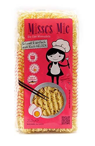 1 x 250g Misses Mie - Eier-Nudeln Mienudeln asiatische Nudeln hergestellt in DE von Misses & Mister Mie Nudeln