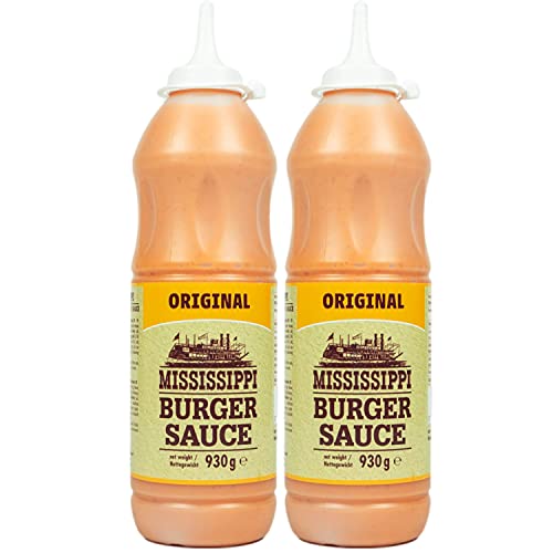 Mississippi - 2er Set Burger Sauce Squeeze "Original" 930g - Würzig cremige Burgersauce - Premium Hamburger Soße ideal auch für Sandwich, Gegrilltem und als Dip von Mississippi