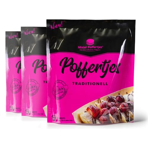 MISTER POFFERTJES Pancake Backmischung für Poffertjes, holländische Mini-Pfannkuchen (3er Pack, 3er Pack) von Mister Poffertjes