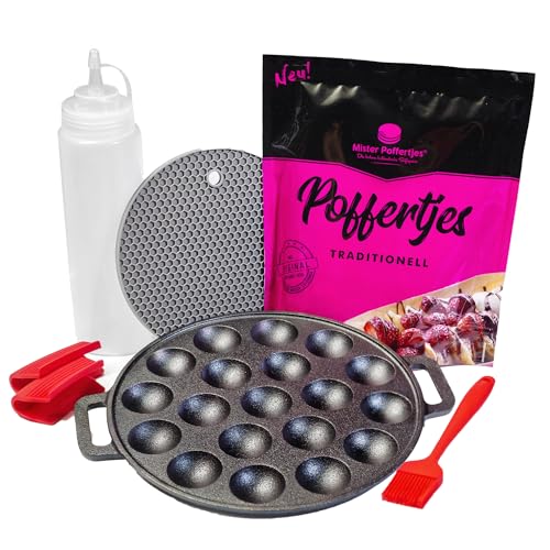 MISTER POFFERTJES Pancake Backmischung für Poffertjes, holländische Mini-Pfannkuchen für Zuhause, Pancake Mix (Set) von Mister Poffertjes