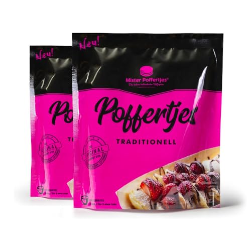 MISTER POFFERTJES Pancake Backmischung für Poffertjes, holländische Mini-Pfannkuchen für Zuhause, Pancake Mix (2er Pack) von Mister Poffertjes