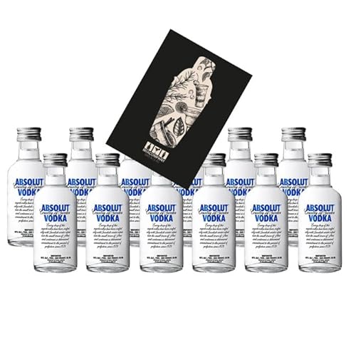 Absolut Vodka 12er Set Miniatur 12x 5cl (40% vol) Wodka Mini- [Enthält Sulfite] von Mixcompany.de Bar & Glas