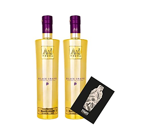 Au Vodka 2er Set Black Grape 0,7L (35,2% Vol) 2x aromatisierte Wodka Spirituose schwarze Traube- [Enthält Sulfite] von Mixcompany.de Bar & Glas