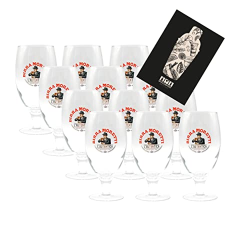 Birra Moretti 12er Set Bierglas 12x Glas Gläser Tulpe mit 0,2L Eichung von Mixcompany.de Bar & Glas