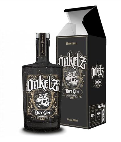 Böhse Onkelz Dry Gin 0,5L (46% vol) handcrafted dry Gin Band Böhse Onkelz mit Geschenkverpackung- [Enthält Sulfite] von Mixcompany.de Bar & Glas