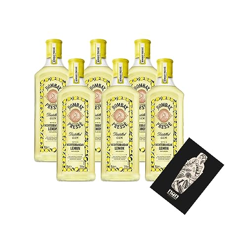 Bombay Distilled Gin 6er Set Citron Presse Gin 6x 0,7L (37,5% Vol) Mediterranean Lemon Infusion- [Enthält Sulfite] von Mixcompany.de Bar & Glas