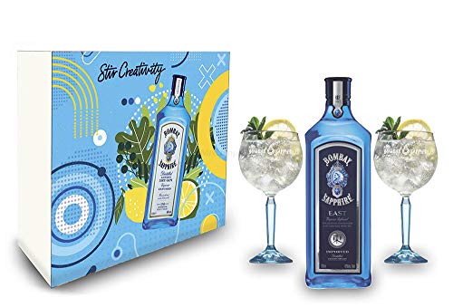 Bombay Geschenkset - Bombay Sapphire EAST Gin 0,7L (42% Vol) + 2er Set Ballon Glas/Gläser- [Enthält Sulfite] von Mixcompany.de Bar & Glas