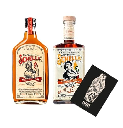 Die Schelle Limited Edition No.1 0,5L (33% Vol) + 1x Schelle 0,5L (33% Vol) - Woman Life Freedom Pikanter Kräuterlikör mit Chili- [Enthält Sulfite] von Mixcompany.de Bar & Glas