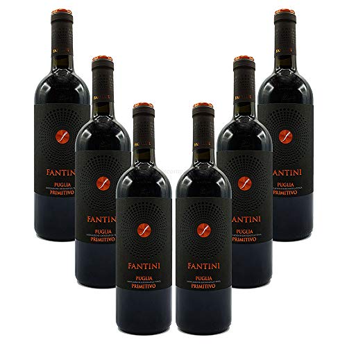 Farnese Fantini Puglia Primitivo 6er Set Rotwein aus Italien 6x 0,75L (14% Vol)- [Enthält Sulfite] von Zeelec