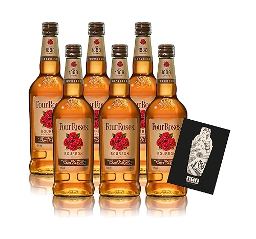 Four Roses 6er Set Bourbon Est. 1888 0,7L (40% vol) Kentuckys Straight Bourbon Whiskey - [Enthält Sulfite] von Mixcompany.de Bar & Glas