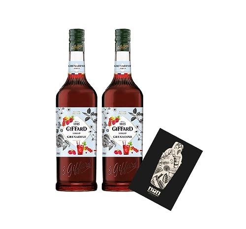 Giffard Grenadine 2er Set Sirup je 1L Himbeere, Brombeere, Johannisbeere, Vanille von Mixcompany.de Bar & Glas