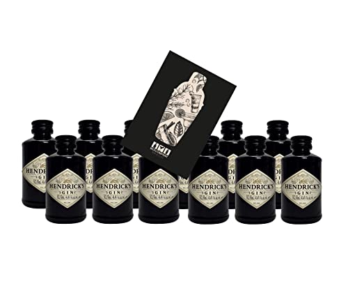 Hendricks Gin Miniatur 12x 50ml (41,4% Vol) - [Enthält Sulfite] von Mixcompany.de Bar & Glas