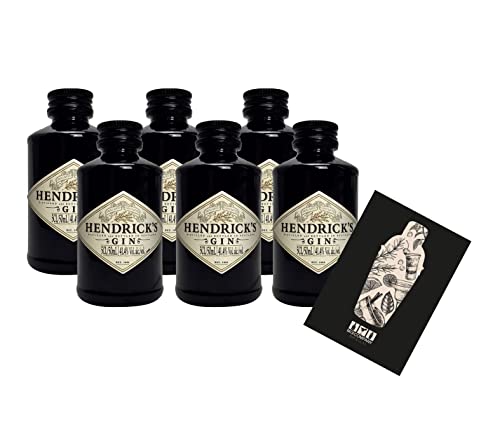 Hendricks Gin Miniatur 6x 50ml (41,4% Vol) - [Enthält Sulfite] von Mixcompany.de Bar & Glas