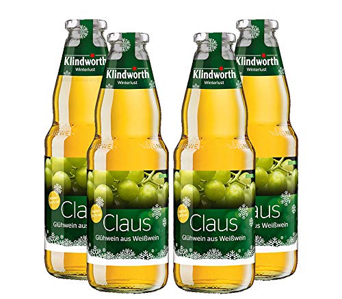 Klindworth Claus 4er Set Glühwein aus Weißwein - 4x Winterlust Glühwein 1L (9,8% Vol) inkl. Pfand MEHRWEG- [Enthält Sulfite] von Mixcompany.de Bar & Glas