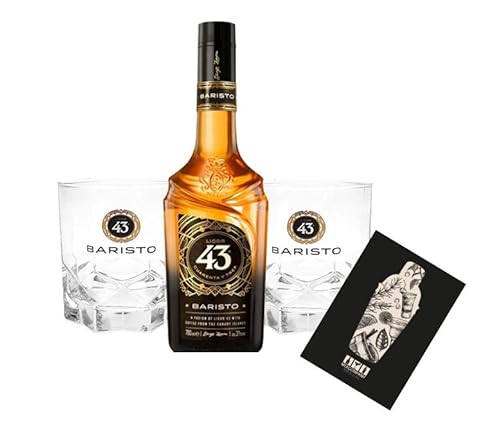 Licor 43 Set - Baristo 0,7L (31% Vol) + 2x Glas Tumbler Kaffeelikör Liquor Likör 43 Cuarenta y Tres- [Enthält Sulfite] von Mixcompany.de Bar & Glas