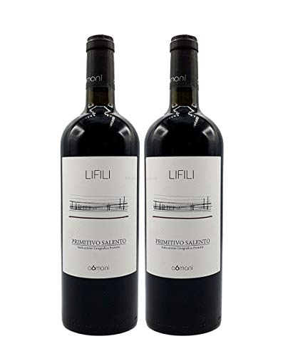 Lifili 2er Set Primitivo Salento a6mani Rotwein 2x 0,75L (13,5% Vol)- [Enthält Sulfite] von Mixcompany.de Bar & Glas