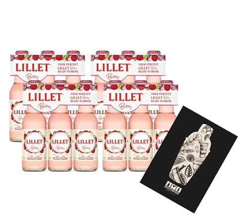 Lillet Berry 12er Set ready to drink 12x 200ml (10,3% vol) Lillet Wild Berry Strawberry Raspberry Mischgetränk- [Enthält Sulfite] von FOXCUP