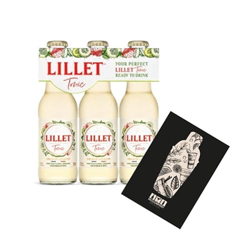 Lillet Tonic 3er Set ready to drink 3x 200ml (10,3% vol) Lillet + Tonic - Cucumber Mint Mischgetränk- [Enthält Sulfite] von Mixcompany.de Bar & Glas