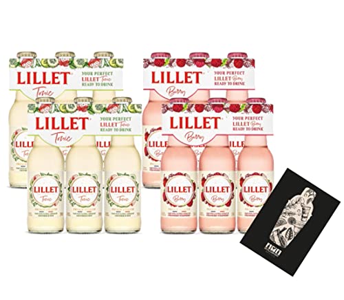 Lillet ready to drink 12er tasting Set 6x Berry 6x Tonic je 200ml (10,3% vol) Lillet + Berry/Lillet + Tonic- [Enthält Sulfite] von Mixcompany.de Bar & Glas