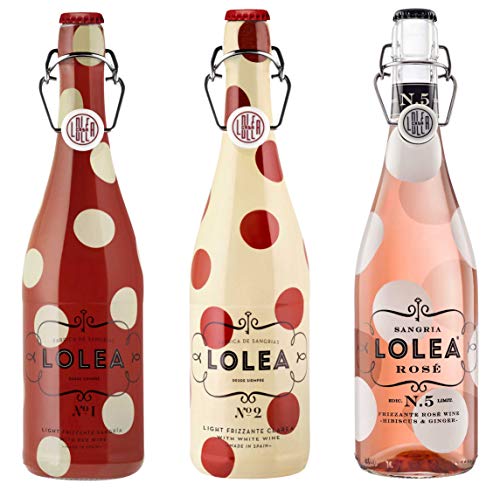 Lolea Sangria 3 Sorten Set - Rosewein N°5 0,75L (8% Vol) Weißwein N°2 0,75L (7% Vol) Rotwein N°1 0,75L (7% Vol)- [Enthält Sulfite] von Mixcompany.de Bar & Glas