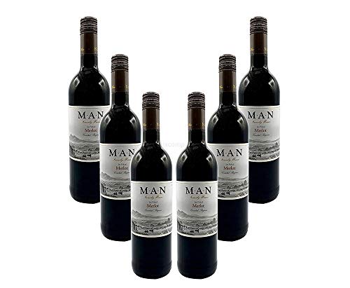 MAN Rotwein - 6er Set - 6x 0,75L (14% Vol) - Jan Fiskaal Merlot - Südafrika- [Enthält Sulfite] von Mixcompany.de Bar & Glas