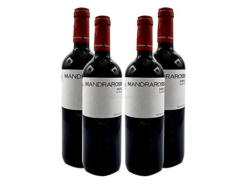 Mandrarossa Rotwein - 4er Set - 4x 0,75L (13,5% Vol) - Merlot Rupenera - Italien - [Enthält Sulfite] von Mixcompany.de Bar & Glas