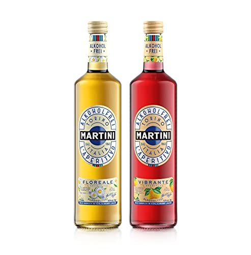 Martini Aperitiv Set - 1x Martini Vibrante Alkoholfrei 0,75L + 1x Martini Floreale Alkoholfrei 0,75L von Mixcompany.de Bar & Glas