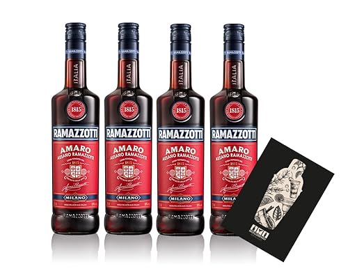 Ramazzotti 4er Set Amaro 1815 0,7L (30% vol) Kräuterlikör aus Italien Milano - [Enthält Sulfite] von Mixcompany.de Bar & Glas