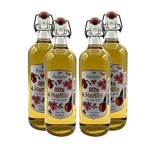 Raunikar - 4er Set Alte Marille Schnaps - 4x 1L (38% Vol)- [Enthält Sulfite] von NUGOYA