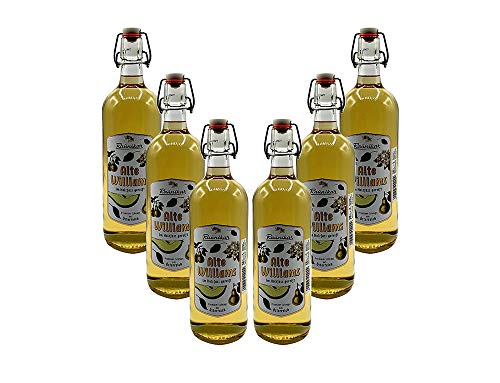 Raunikar - 6er Set Alte Williams Schnaps - 6x 1L (38% Vol)- [Enthält Sulfite] von Mixcompany.de Bar & Glas