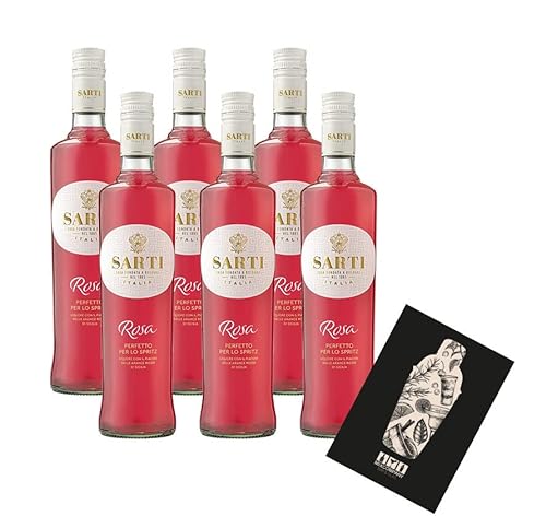 Mixcompany Bar & Glas Sarti 6er Set Aperitif Rosa 6x 0,7L (17% Vol) Sarti Mailand Italien- [Enthält Sulfite] von ebaney