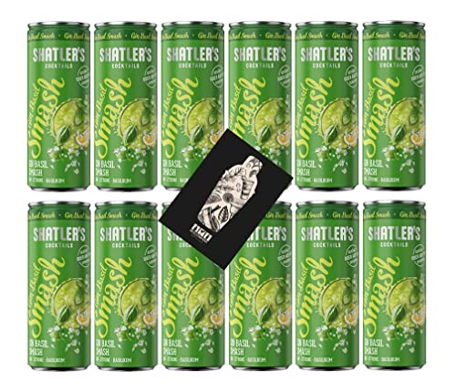 Shatlers 12er Set Gin Basil Smash 12x 0,25L (10,1% Vol) inkl. Pfand EINWEG - [Enthält Sulfite] von Mixcompany.de Bar & Glas